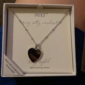 Sterling silver July birthstone necklace